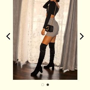 Like NEW Lulus Black Suede Over the knee Boots 8.5